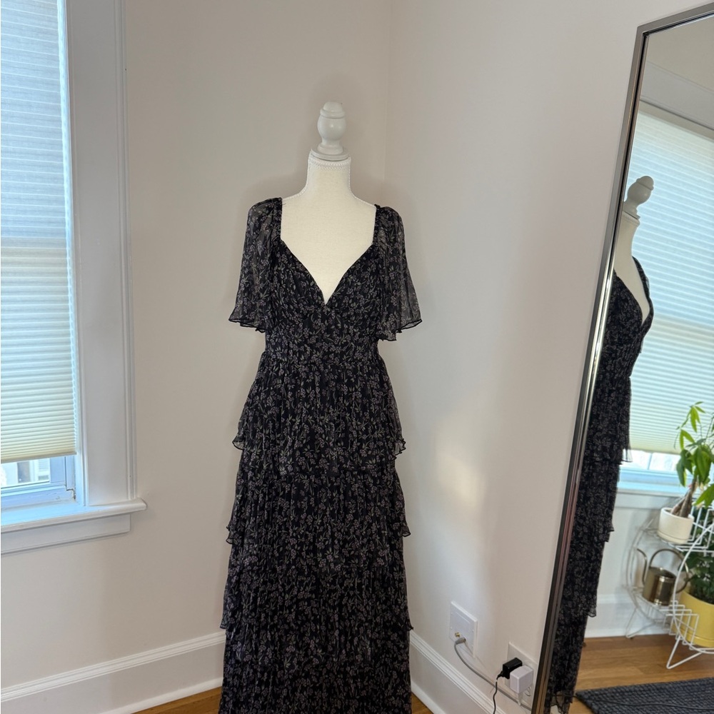 Astr Gracelynn Pleated Tiered Maxi Dress